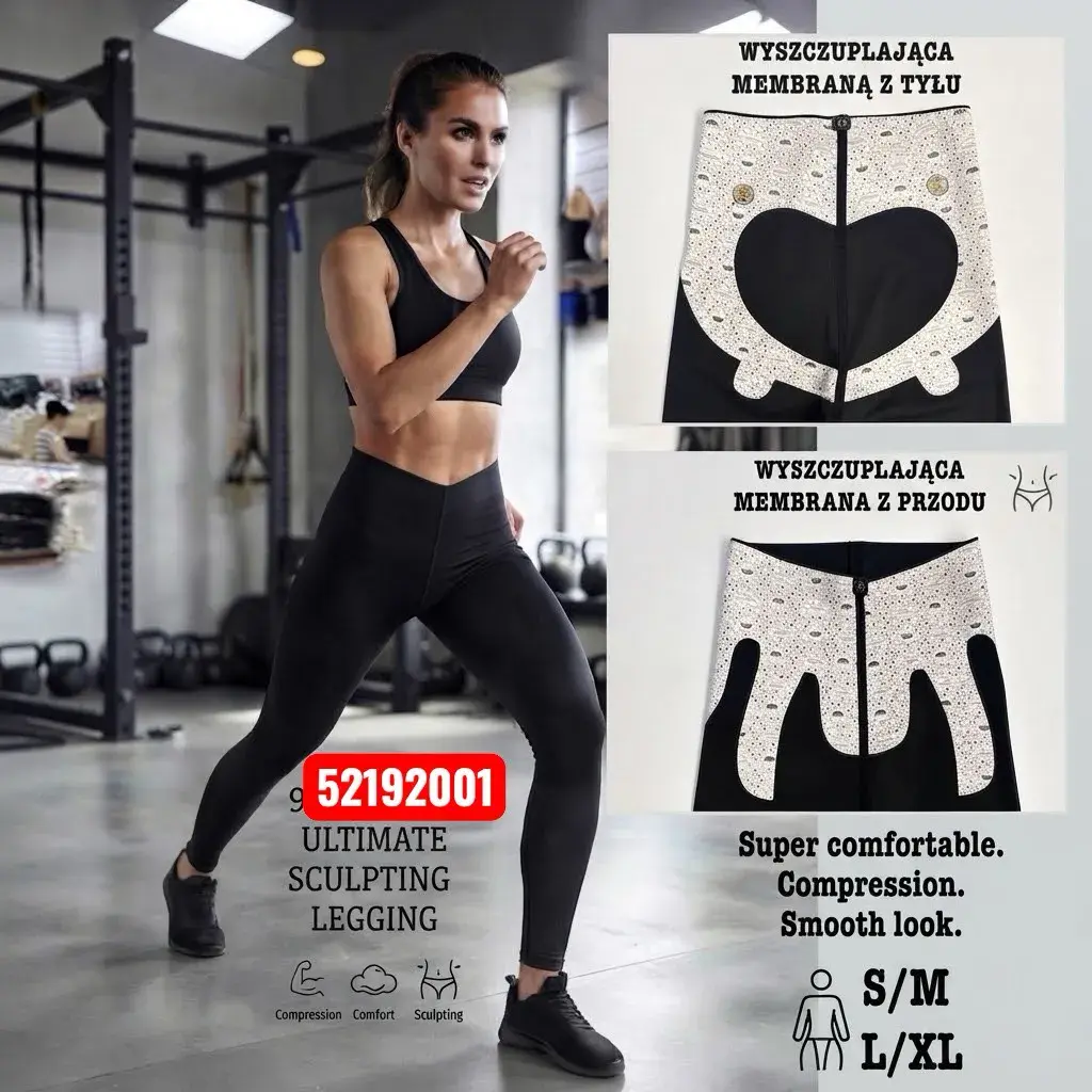 Legginsy wyszczuplające czarne z membraną modelującą sylwetkę