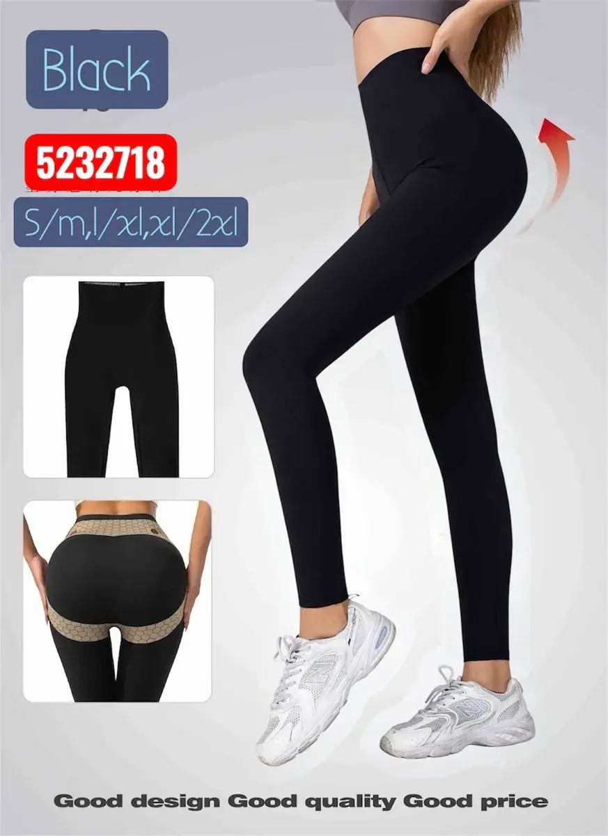 Legginsy modelujące czarne z wysokim stanem S-2XL
