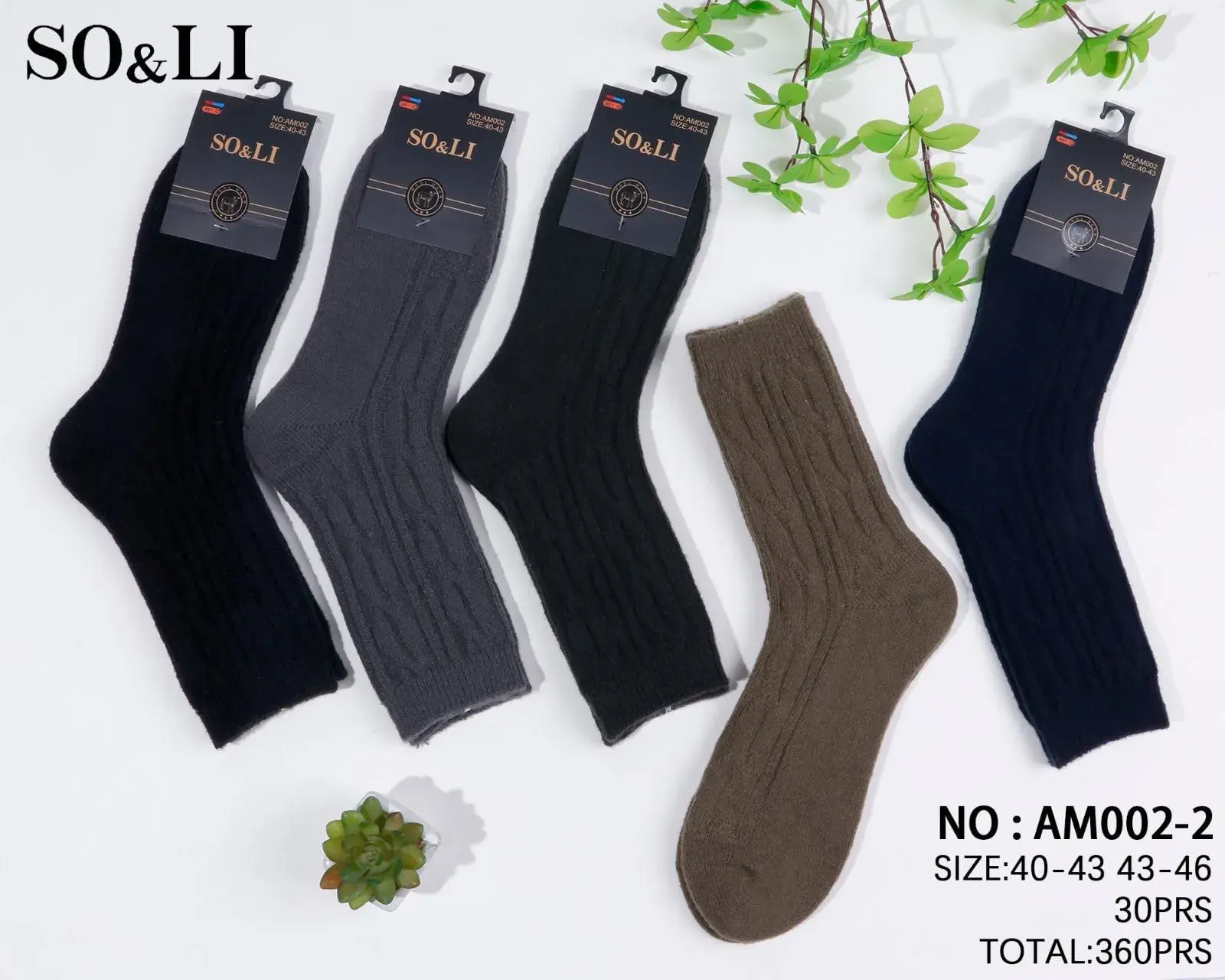 Skarpetki męskie SO&LI NO. AM002 sz. 40-46, 30 szt