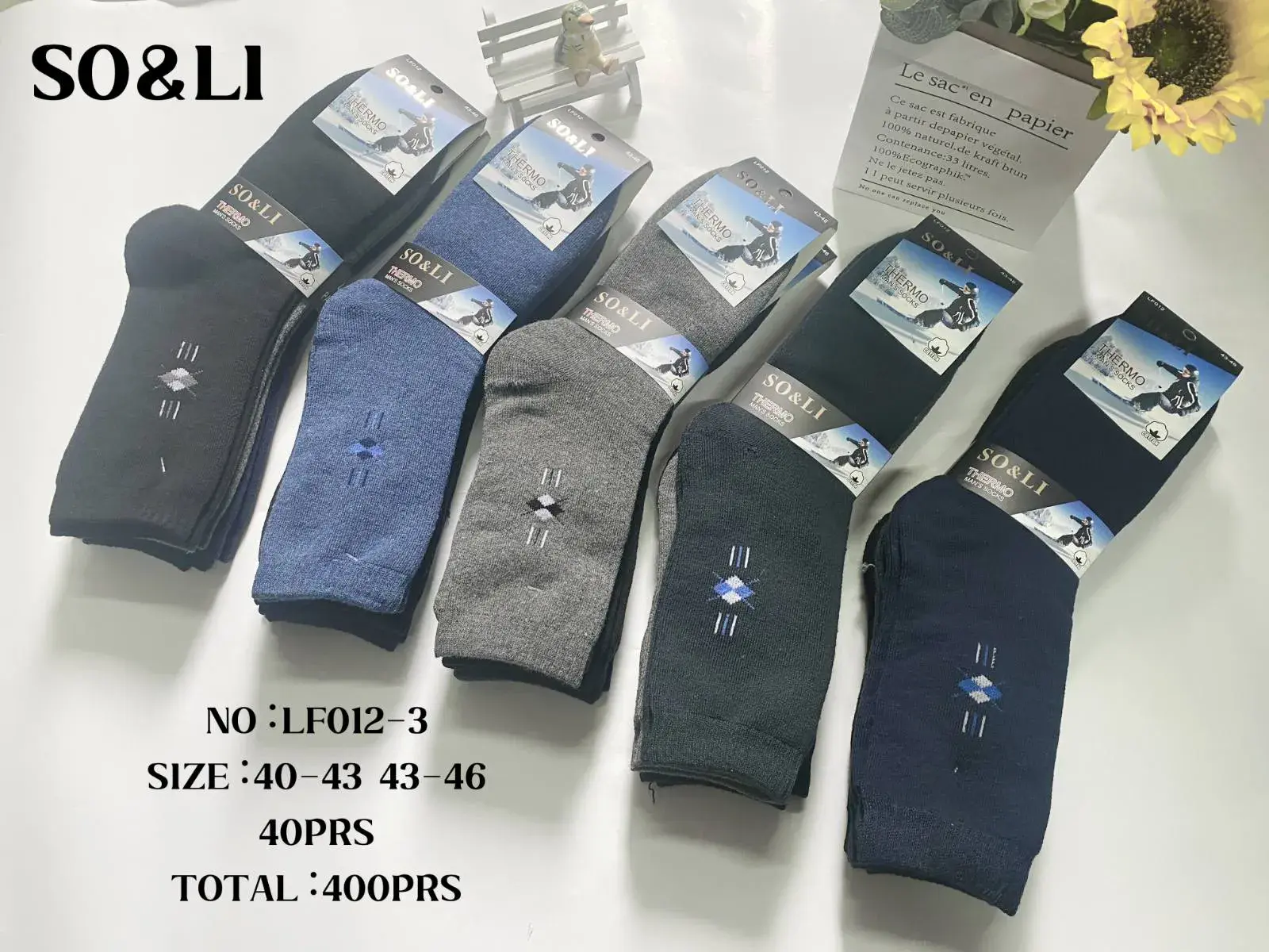 Skarpetki męskie SOLI NO:1F012-3 roz. 40-46, 40 par