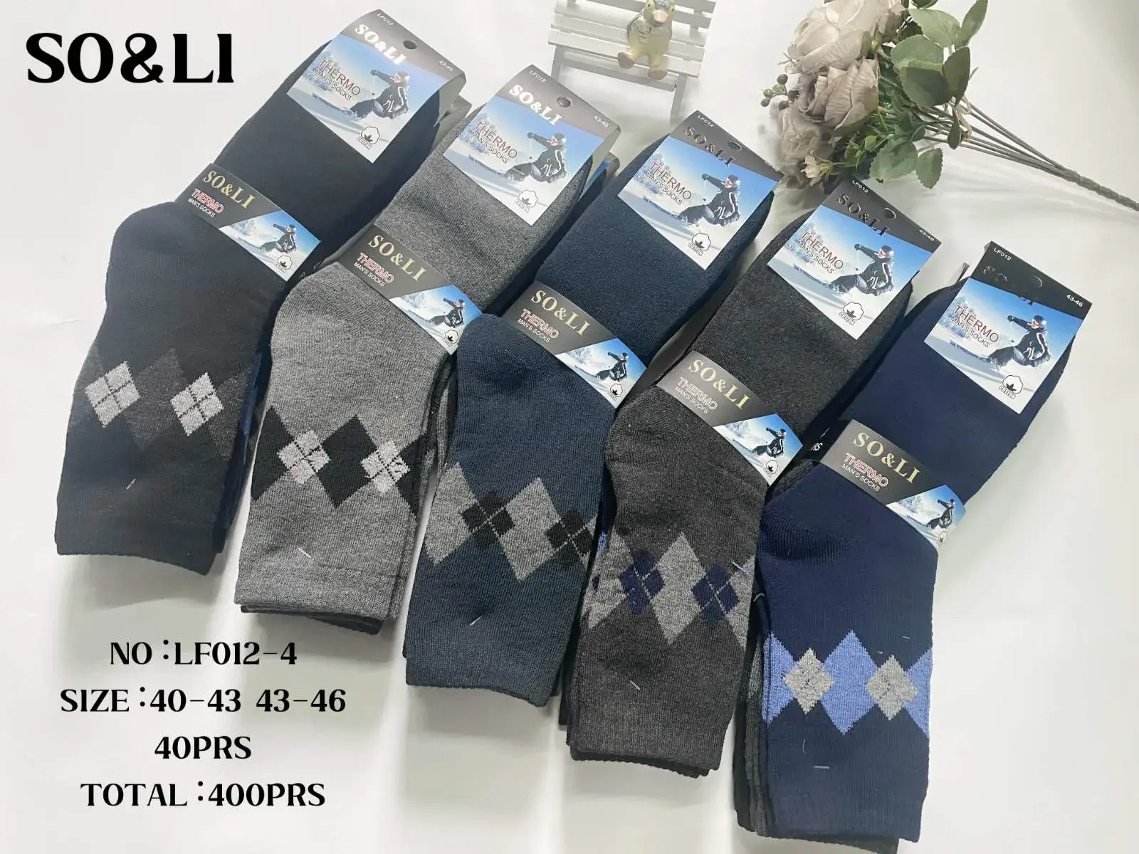 Skarpetki męskie SOLI LF012 rozmiar 40-43/34-46