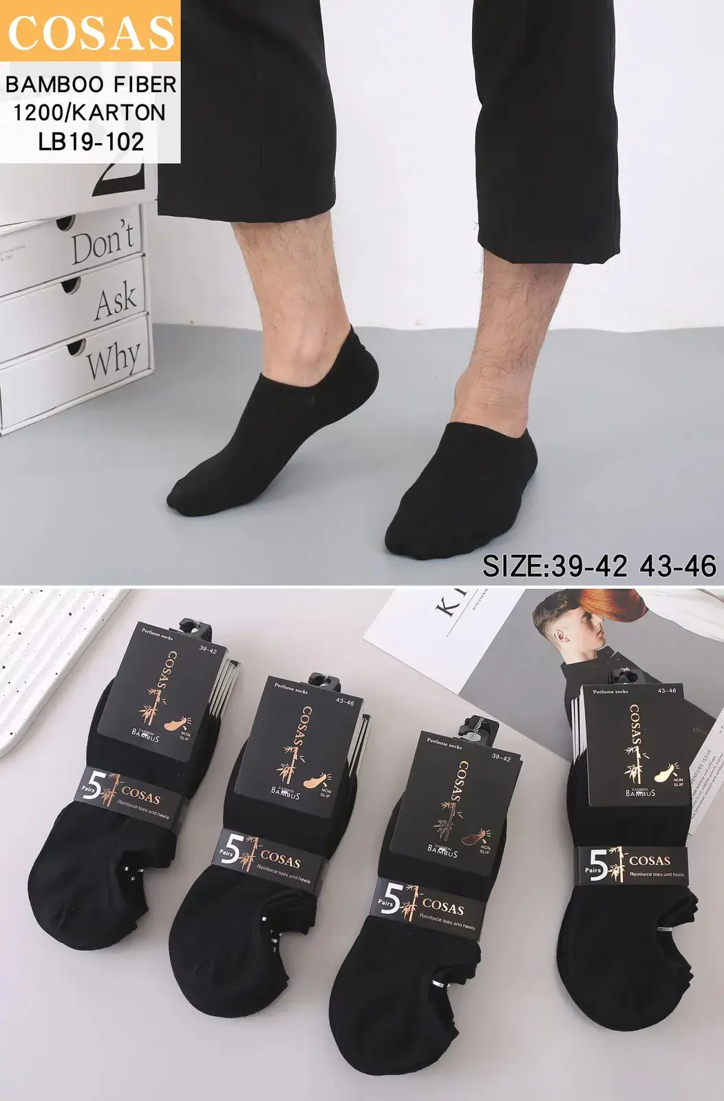 Skarpetki męskie Cosas LB19-102 bamboo fiber 39-43/44-46