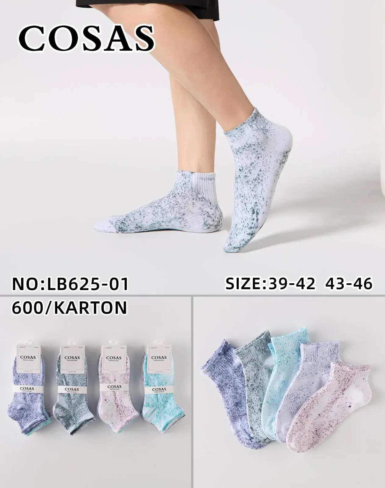 Skarpetki męskie Cosasass ankle, rozmiary 39-42/43-46