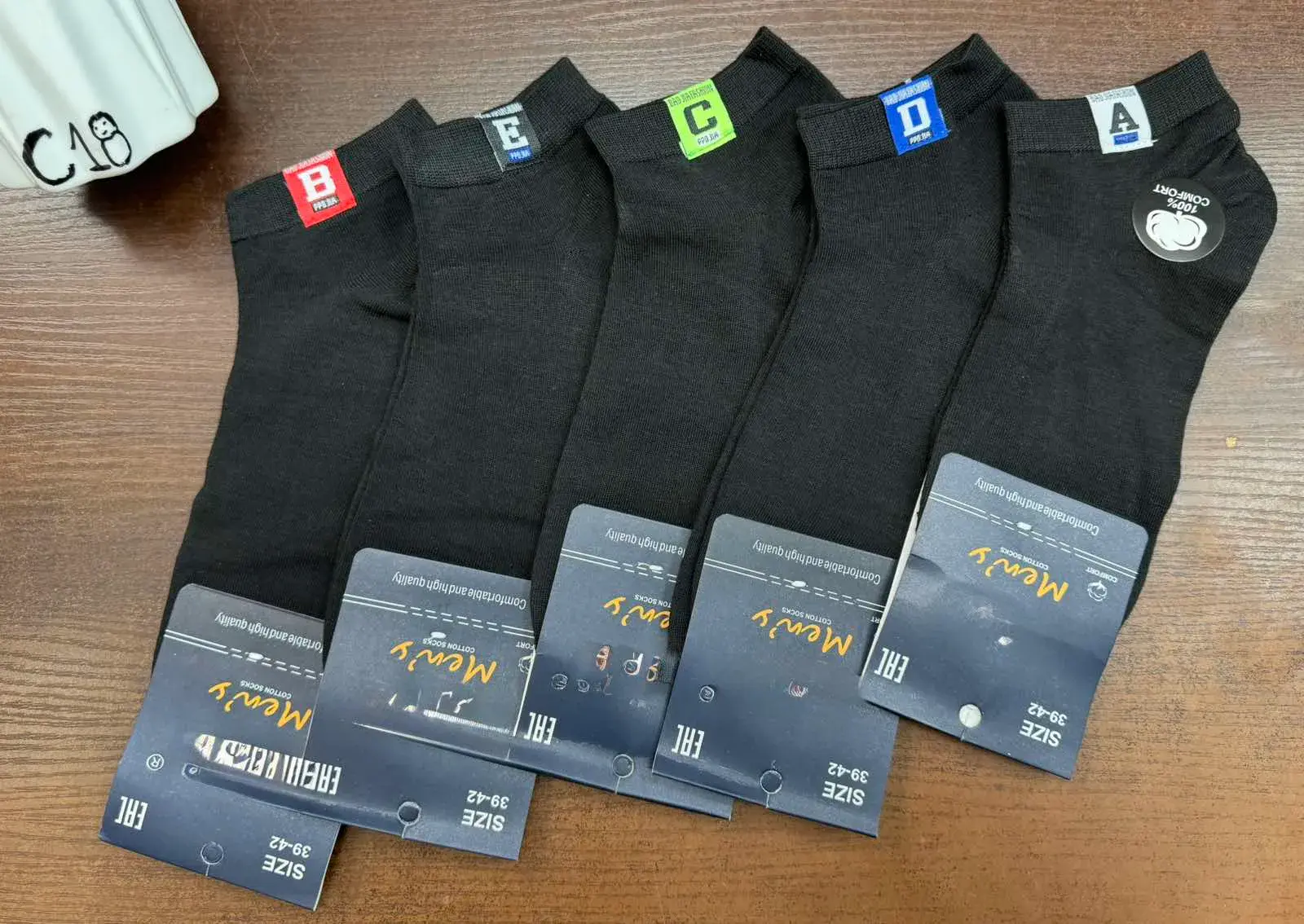 Skarpetki męskie 5-pack czarny z kolorowymi literami