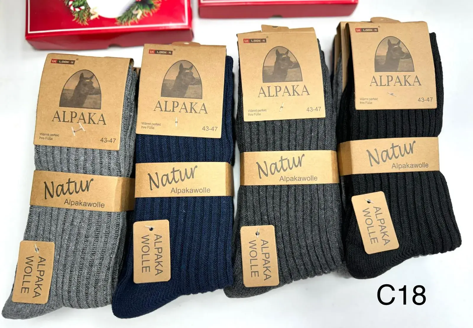 Skarpetki męskie Alpakowa 43-47, szare, granatowe, czarne